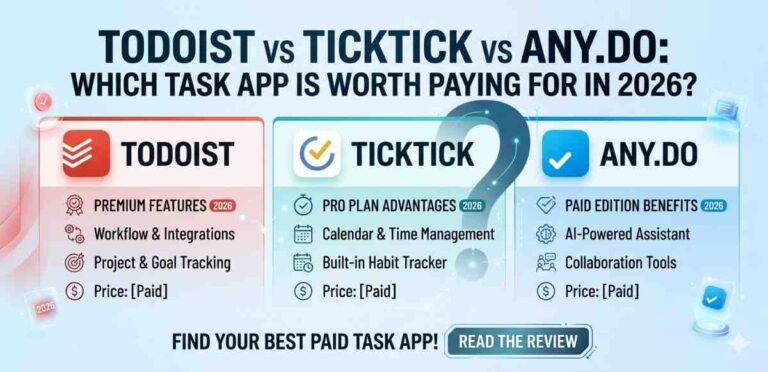 Todoist vs TickTick vs Any.do